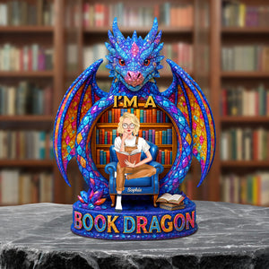 Book Dragon Personalized Gifts For Book Lovers Plaque 01hutn140525tm - Shaped Plaques - GoDuckee