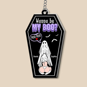 Wanna Be My Boo? Personalized Keychain- Gift For Him/ Gift For Her- Funny Couple Keychain - Keychains - GoDuckee