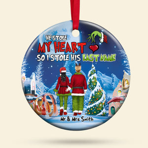 Couple, He Stole My Heart, Personalized Ornament, Christmas Gifts For Couple, 05HTPO270923HH - Ornament - GoDuckee