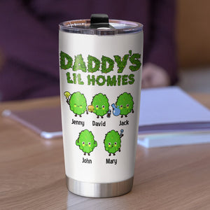 Daddy's Lil Homies Personalized Tumbler, Gift For Dad, Dad's Little Buds - Tumbler Cup - GoDuckee