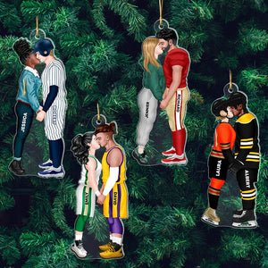 Sport Kissing Couple, Personalized Ornament, Gift For Christmas - Ornament - GoDuckee