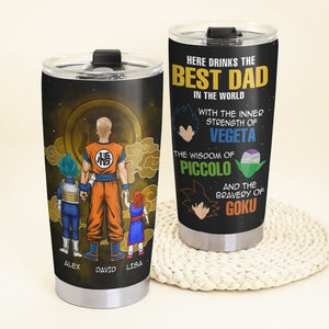 Here Drinks The Best Dad In The World Personalized Tumbler TZ-TCTT-05NAHN300523HH - Tumbler Cup - GoDuckee