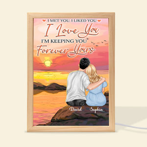 Couple, Forever Yours, Personalized Picture Frame Light Box, Valentine Gift, Couple Gift - - GoDuckee