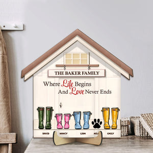 Personalized Gifts For Family Wood Sign Where Life Begins And Love Never Ends - Wood Signs - GoDuckee