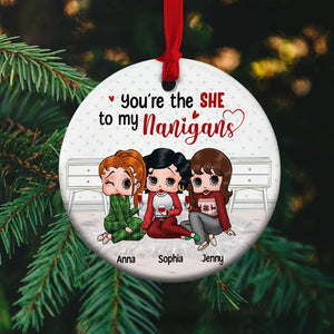 You Are The She To My Nanigans Personalized Christmas Ornament 03ACTN110823HH - Ornament - GoDuckee