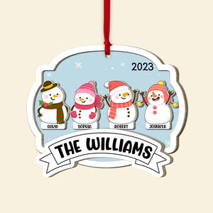 Family, Snowman Family, Personalized Ornament, Christmas Gifts For Family - Ornament - GoDuckee