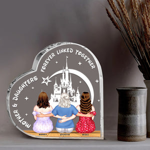 Mother & Daughters Forever Linked Together-Personalized Acrylic Plaque-Gift For Mom- Mom Daughter Heart Shape Acrylic 01naqn250323tm - Decorative Plaques - GoDuckee