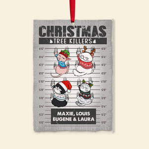 Cat and Christmas Tree, Personalized Ornament, Christmas Gift For Cat Lovers, 231123 - Ornament - GoDuckee