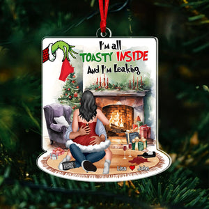 I'm All Toasty Inside And I'm Leaking, Personalized 02HTPU121023HH Couple Ornament, Gift For Chrismtas - Ornament - GoDuckee