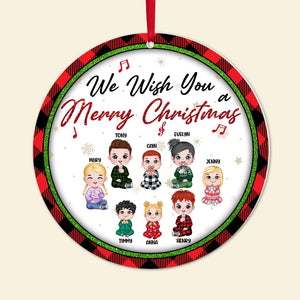Kids, We Wish You a Merry Christmas, Personalized Ornament, Christmas Gifts For Kids, Up To 12 - Ornament - GoDuckee
