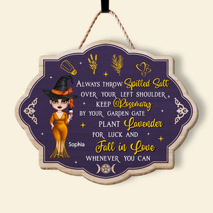 Fall In Love Whenever You Can- Personalized Wood Sign- Halloween Gift- Witch Wood Sign - Wood Sign - GoDuckee
