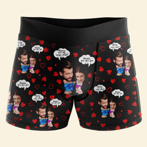 Personalized Photo Gift For Couple Boxer Wanna See My Magic Stick - Boxers & Briefs - GoDuckee
