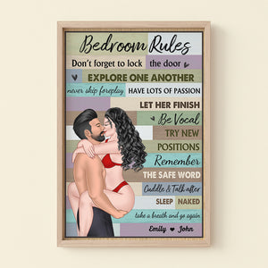 Bedroom Rules, Couple Gift, Personalized Poster, Naughty Couple Canvas Print - Poster & Canvas - GoDuckee