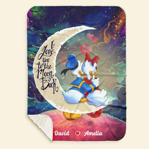 I Love You To The Moon And Back, Couple Gift, Personalized Blanket, Cartoon Mouse Couple Blanket 02QHHN030124-5 - Blanket - GoDuckee