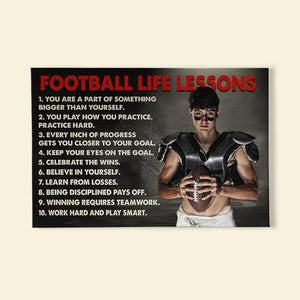 Football Life Lessons, Custom Photo Canvas Print, Gift For Football Lover - Poster & Canvas - GoDuckee