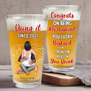 Personalized Gifts For Couple Beer Glass 04OHPU140624HH - Beer Glasses - GoDuckee