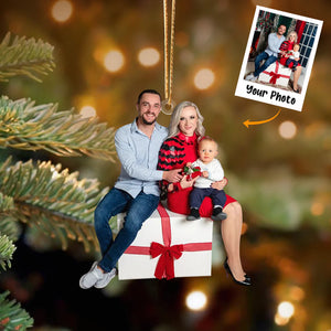 Custom Photo Gifts For Family, Upload Family Photo Christmas Ornament 33pgvp140924 - Ornament - GoDuckee