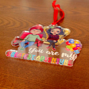 Couple You Are My Greatest Adventure, Personalized Acrylic Ornament - Ornament - GoDuckee