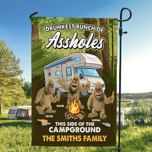 Drunkest Bunch Of Assholes, Personalized Flag, Drinkers Gifts 07HUDT231223 - Flag - GoDuckee