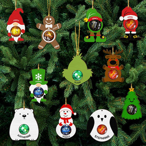 Kids Christmas Chocolate Holder-Personalized Wood Ornament- Gift For Kids- Christmas Ornament - Ornament - GoDuckee