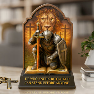 The Man Knees Before God Acrylic Plaque - Personalized Gifts For Jesus Lover 01HULU140525 - Shaped Plaques - GoDuckee