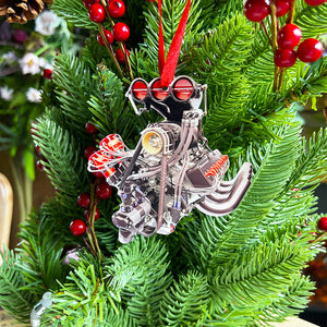 Dragster V8 Engine - Drag Racing Ornament, Christmas Gift For Drag Racer - Ornament - GoDuckee