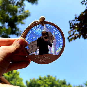 And They Lived Happily Ever After, Couple Gift, Personalized Ornament, Couple Suncatcher Ornament, Chirstmas Gift - Ornament - GoDuckee