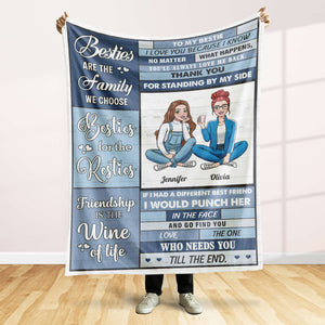 Besties Are The Family We Choose, Personalized Blanket, Gifts For Bestie - Blanket - GoDuckee