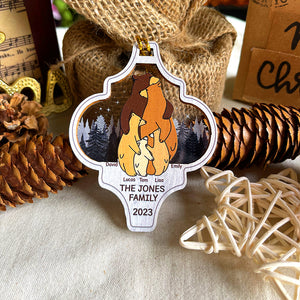 Gift For Family, Personalized Mixed Ornament, Bear Family Hugging Ornament, Christmas Gift - Ornament - GoDuckee