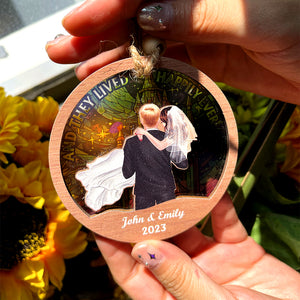 And They Lived Happily Ever After, Couple Gift, Personalized Ornament, Couple Suncatcher Ornament, Chirstmas Gift - Ornament - GoDuckee