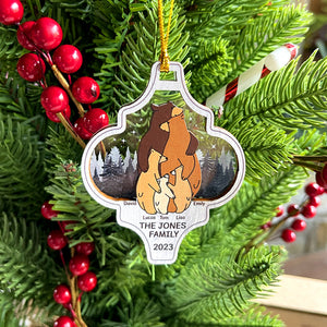 Gift For Family, Personalized Mixed Ornament, Bear Family Hugging Ornament, Christmas Gift - Ornament - GoDuckee