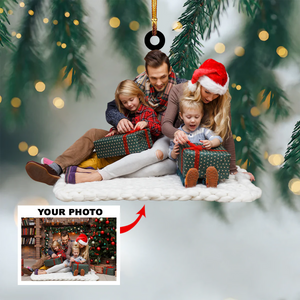 Custom Photo Gifts For Family, Upload Family Photo Christmas Ornament 33pgvp140924 - Ornament - GoDuckee