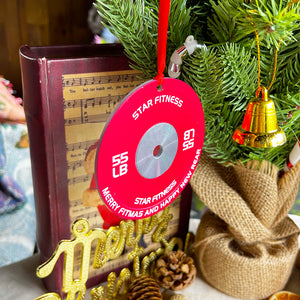 Merry Fitmas - Personalized Aluminium Weight Plates Ornament, Gift For Gymers, Weightlifters - Ornament - GoDuckee