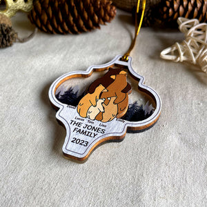 Gift For Family, Personalized Mixed Ornament, Bear Family Hugging Ornament, Christmas Gift - Ornament - GoDuckee