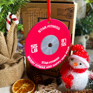 Merry Fitmas - Personalized Aluminium Weight Plates Ornament, Gift For Gymers, Weightlifters - Ornament - GoDuckee
