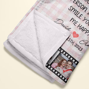 You Are My Farvorite Person, You Make Me Happy - Custom Couple Photo Blanket - Gift For Couple, Annivesary Celebrates, Valentine's Gifts - Blanket - GoDuckee