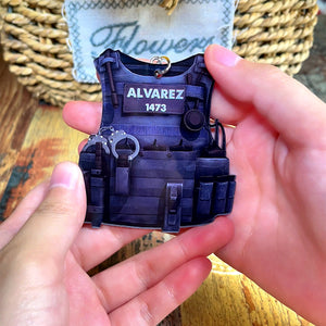 Police Bulletproof Vest - Personalized Flat Keychain - Gift for Police - Keychains - GoDuckee