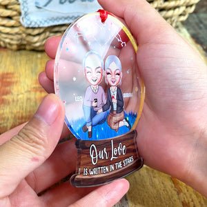 Our Love Is Written In The Stars Personalized Acrylic Ornament, Gift For Couple - Ornament - GoDuckee