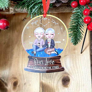 Our Love Is Written In The Stars Personalized Acrylic Ornament, Gift For Couple - Ornament - GoDuckee