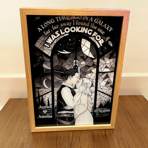 A Long Time Ago In A Galaxy, Couple Gift, Personnalized Light Picture Frame, Kissing Couple Light Frame 04KAHN191223TM - Poster & Canvas - GoDuckee