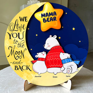 Personalized Gifts For Mom Wood Sign We Love You To The Moon And Back - Wood Signs - GoDuckee