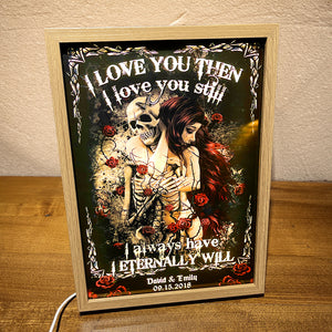 I Love You Then, Couple Gift , Personalized Light Frame, Skull Couple Light Frame - Poster & Canvas - GoDuckee