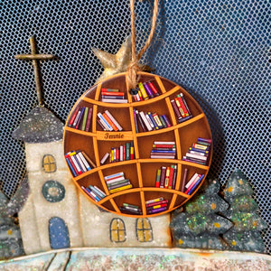 Bookshelves- Book Lovers, Personalized Ornament, Gifts For Book Lover - Ornament - GoDuckee
