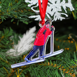 Custom Photo Skiing Player, Personalized Ornament, Gifts For Skiing Player - Ornament - GoDuckee