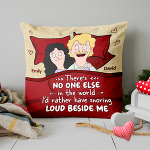 Personalized Gifts For Couple Pillow Snoring Loud Beside Me 02ohpu050225hg - Pillow - GoDuckee