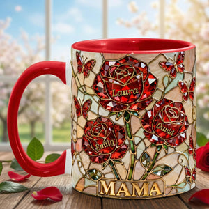 Roses Mom And Kids Coffee Accent Mug - Personalized Gifts For Mother's Day Coffee Mug 03HYQN050226 - Coffee Mug - GoDuckee