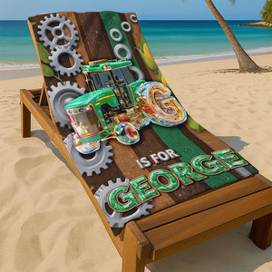 Farm Life Tractor Beach Towel - Personalized Gifts For Tractor Lovers 01tgqn050825 - Beach Towel - GoDuckee
