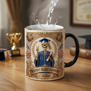 Lovely Skeleton Celebrate Graduation Magic Mug - Personalized Gifts For Graduates 02tydh250426 - Coffee Mug - GoDuckee