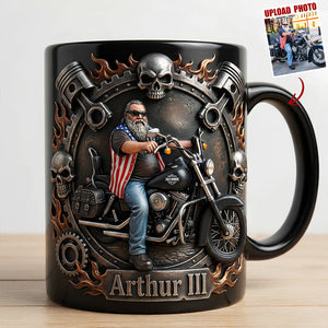 Badass Skull Motorcycle Mug - Custom Photo Gifts For Motorcycle Lovers 01hudt170126 - Coffee Mug - GoDuckee