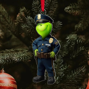 Police Christmas Ornament - Green Monster - Personalized Gifts For Police Officer Ornament, Law Enforcement - Ornament - GoDuckee